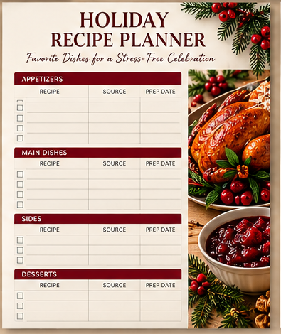 Holiday Recipe Planner