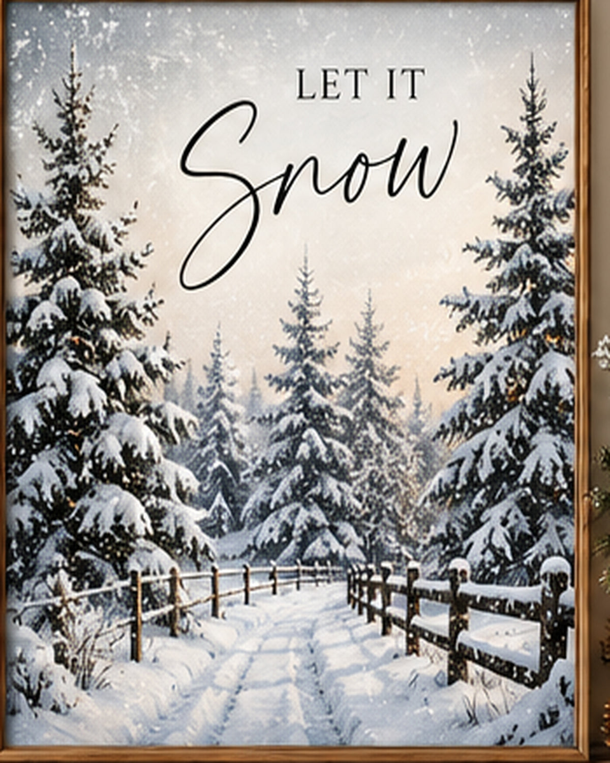 Winter printable wall art — Let It Snow