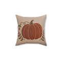 Rustic Fall Pumpkin Throw Pillow – 14×14 Inch |Autumn Decor