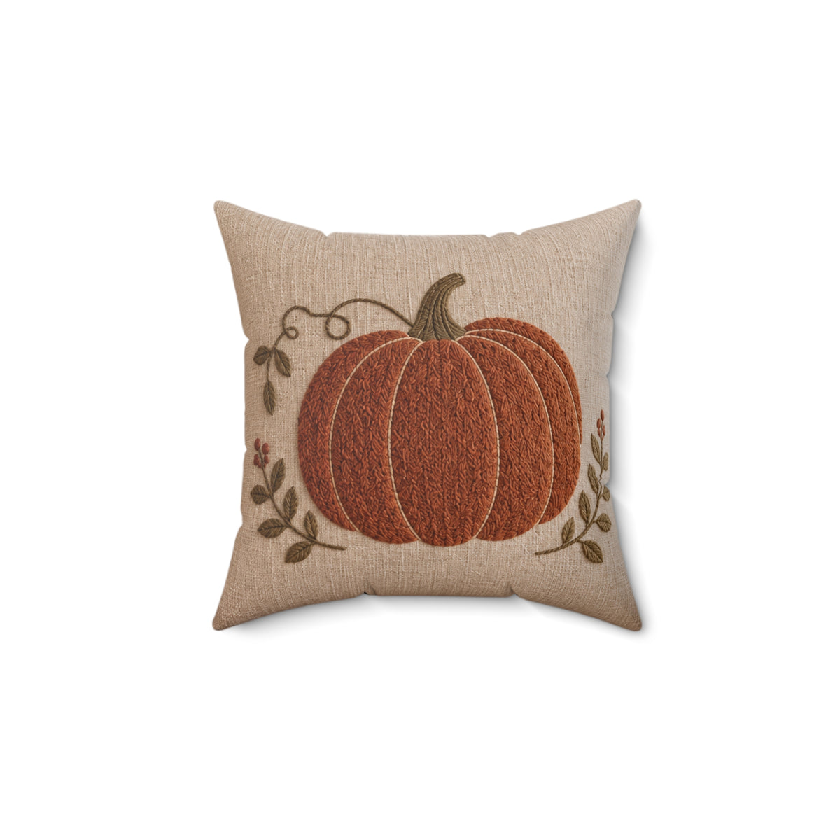 Rustic Fall Pumpkin Throw Pillow – 14×14 Inch |Autumn Decor