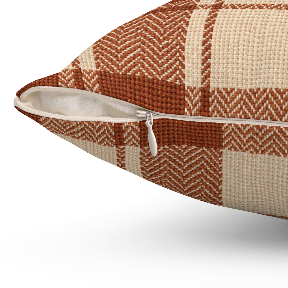 Rustic Brown Plaid Square Pillow