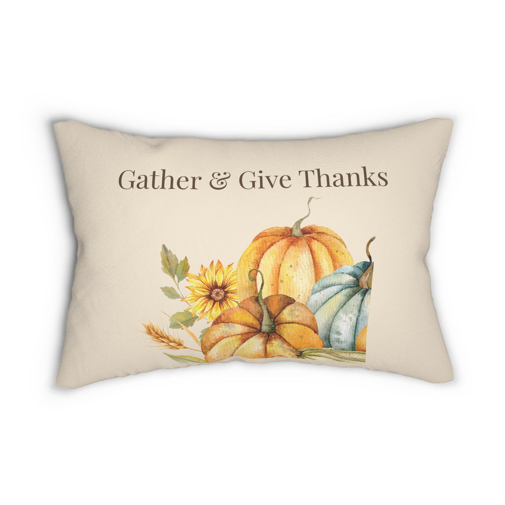 Gather & Give Thanks Thanksgiving Lumbar Pillow