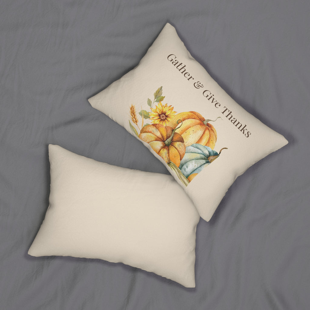 Gather & Give Thanks Thanksgiving Lumbar Pillow
