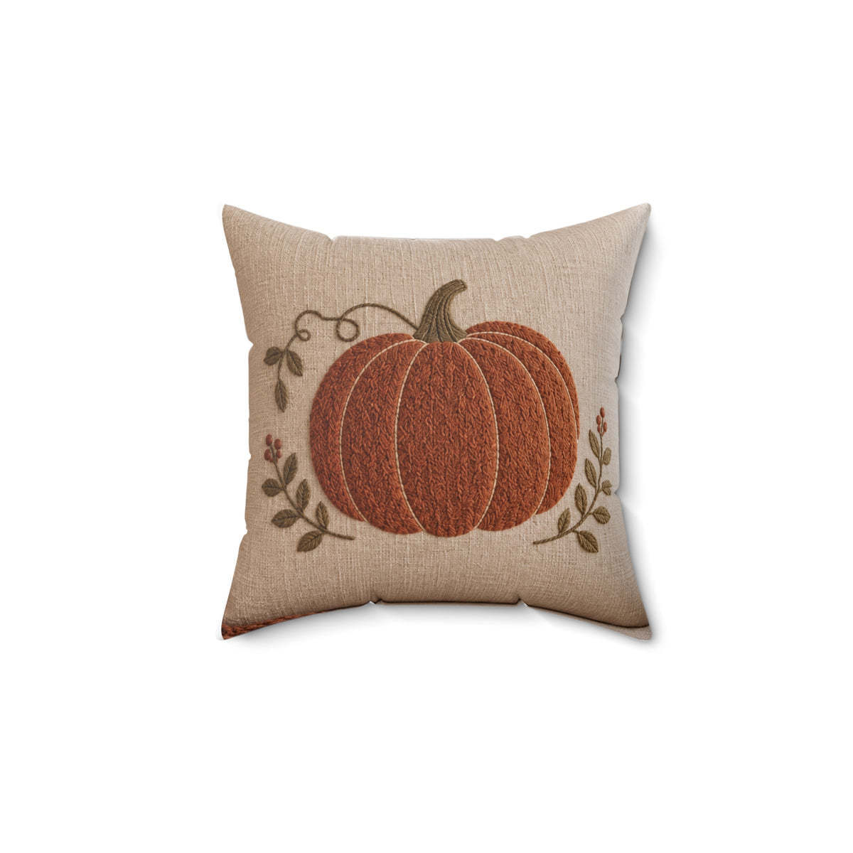 Rustic Fall Pumpkin Throw Pillow – 14×14 Inch |Autumn Decor