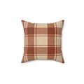 Rustic Brown Plaid Square Pillow
