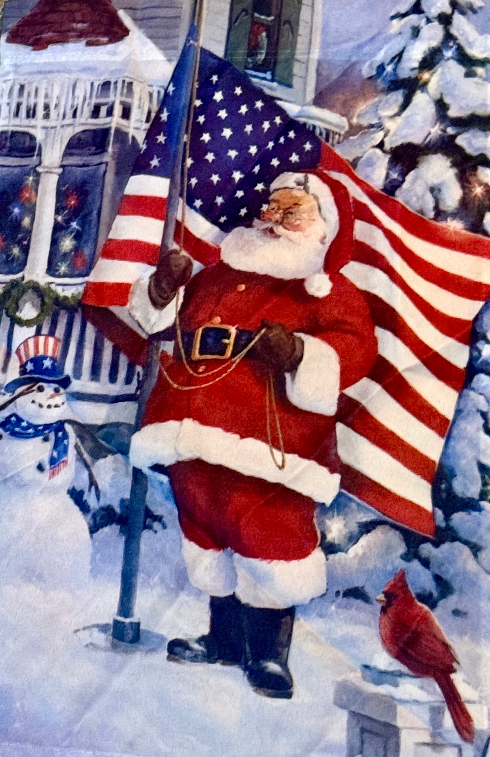 Deluxe Christmas & Winter Home Décor Bundle – 3-Piece Flag & Tablecloth Set