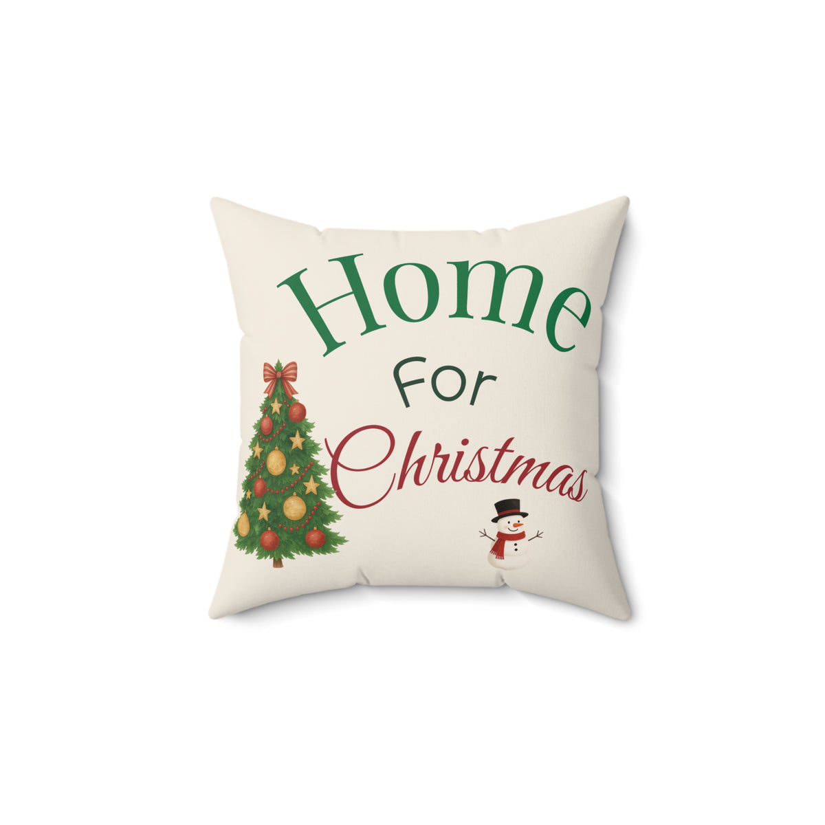 Home for Christmas Throw Pillow – 14×14 | Farmhouse Holiday Decor.