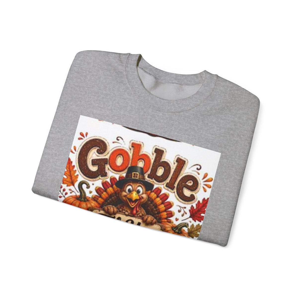 Thanksgiving Sweatshirt - "Gobble 'Til You Wobble" Turkey Crewneck