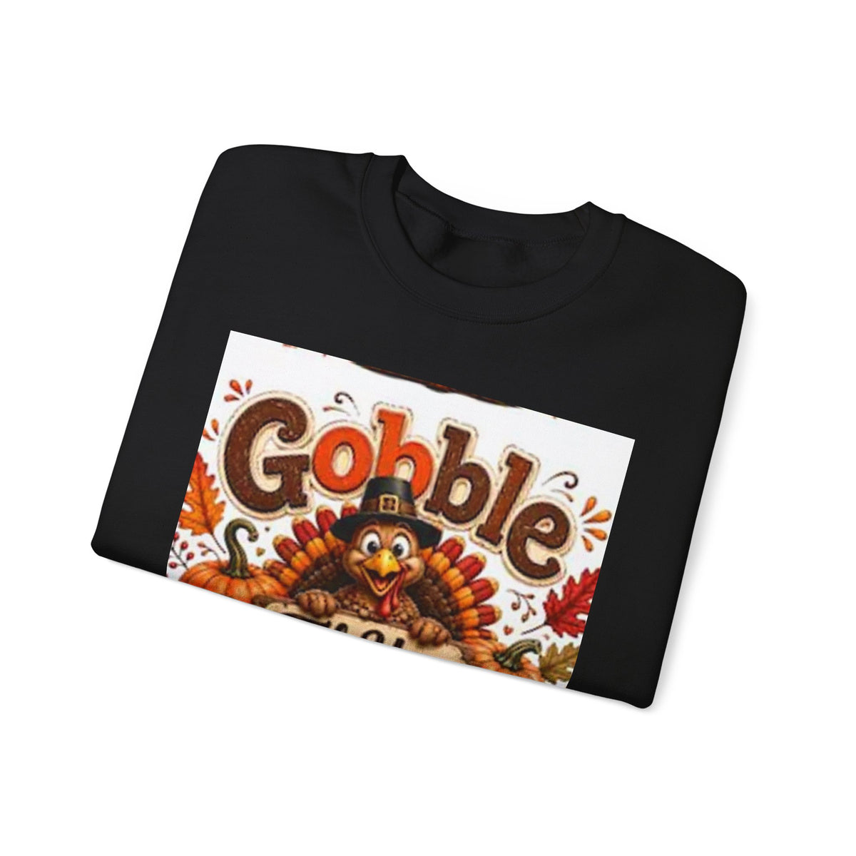 Thanksgiving Sweatshirt - "Gobble 'Til You Wobble" Turkey Crewneck