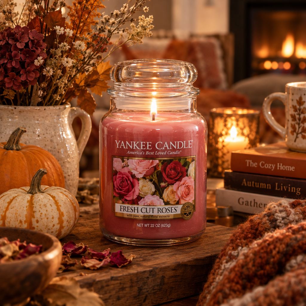 Yankee Candle Fresh Cut Roses – Floral Scented Jar Candle