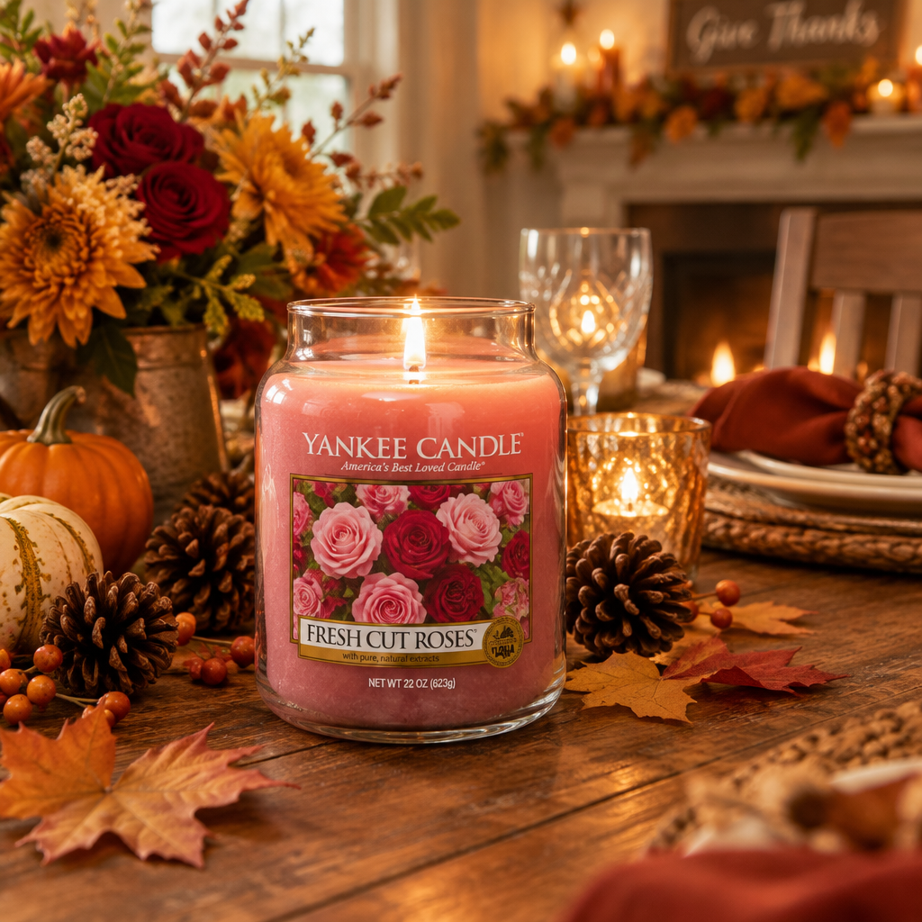 Yankee Candle Fresh Cut Roses – Floral Scented Jar Candle