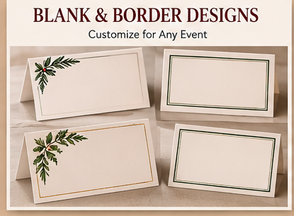 Blank and border place card designs