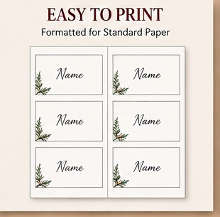 Easy to print place card layout