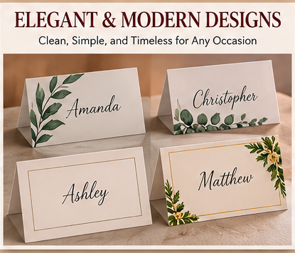 Elegant and modern place card designs
