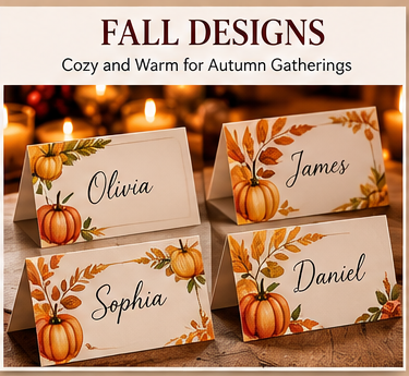 Fall place card designs