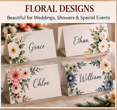Floral place card designs