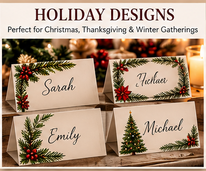 Holiday place card designs
